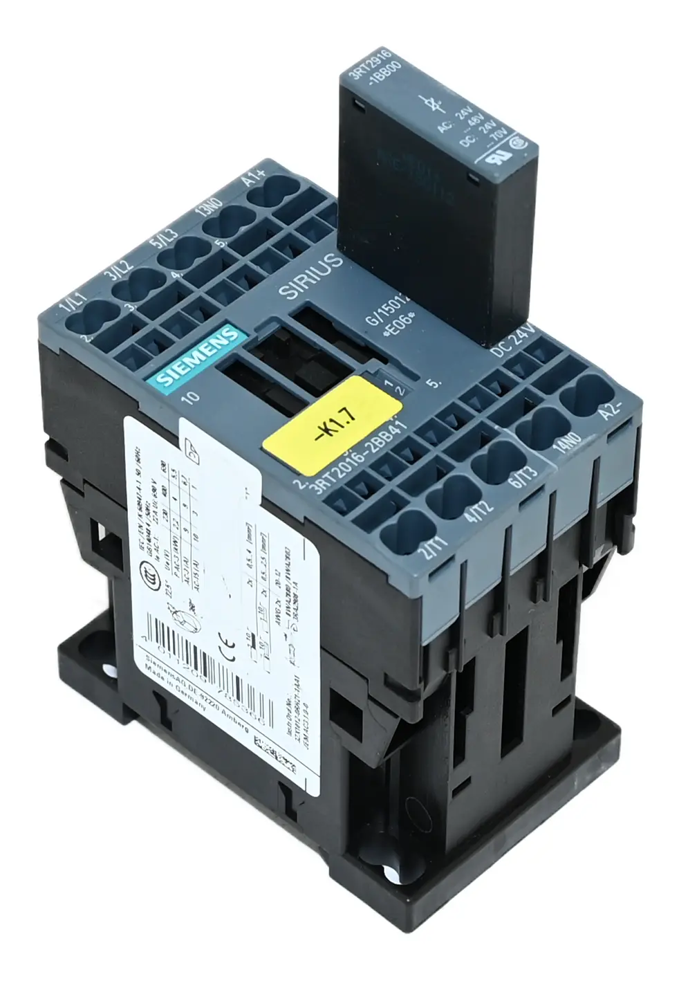 Produktfoto 1 von Siemens 3RT2016-2BB41 Sirius 3RT2 016-2BB41 Power Contactor