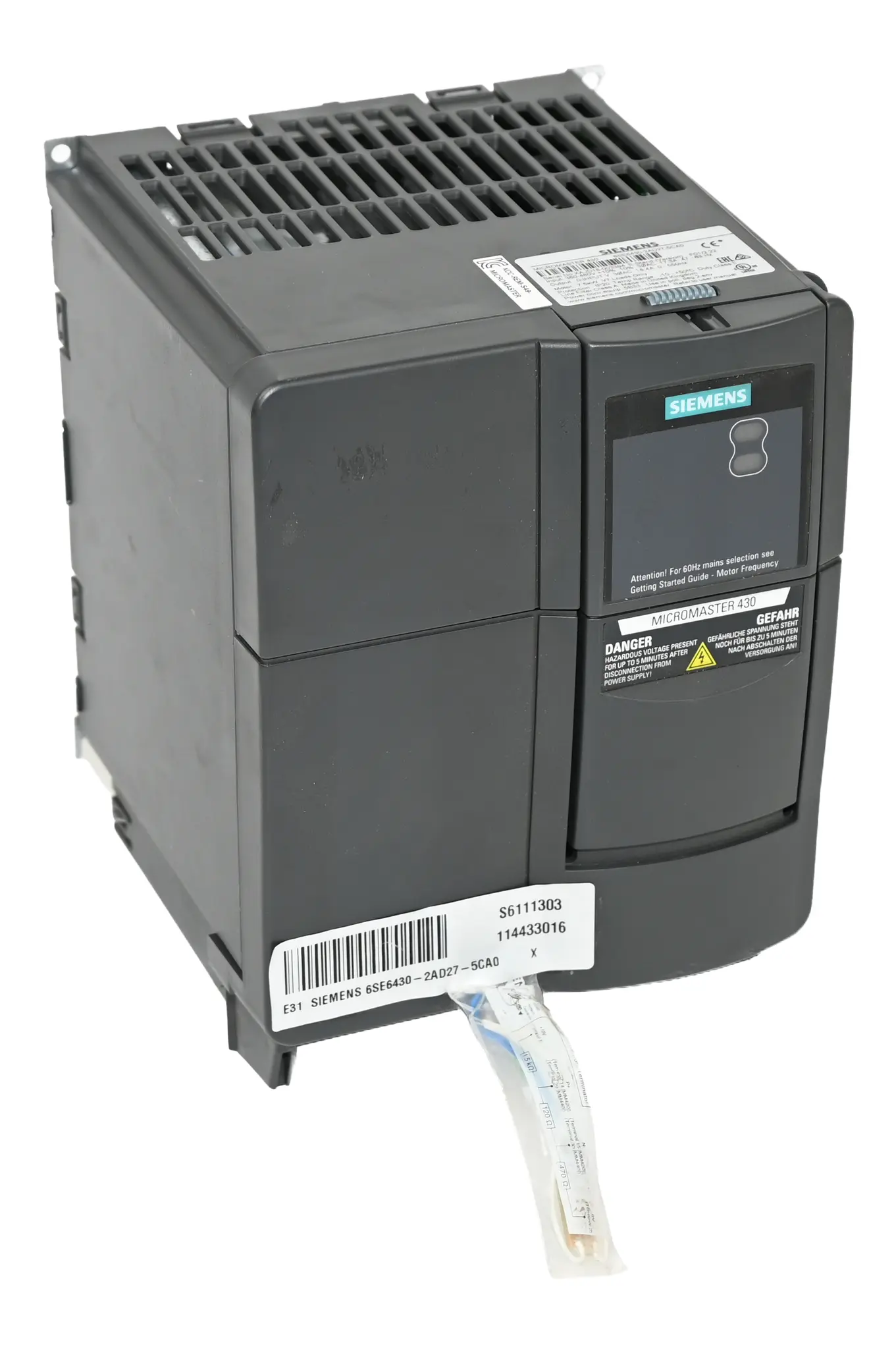 Produktfoto 1 von Siemens 6SE6430-2AD27-5CA0 Micromaster 430 6SE6 430-2AD27-5CA0 7.5kW Inverter