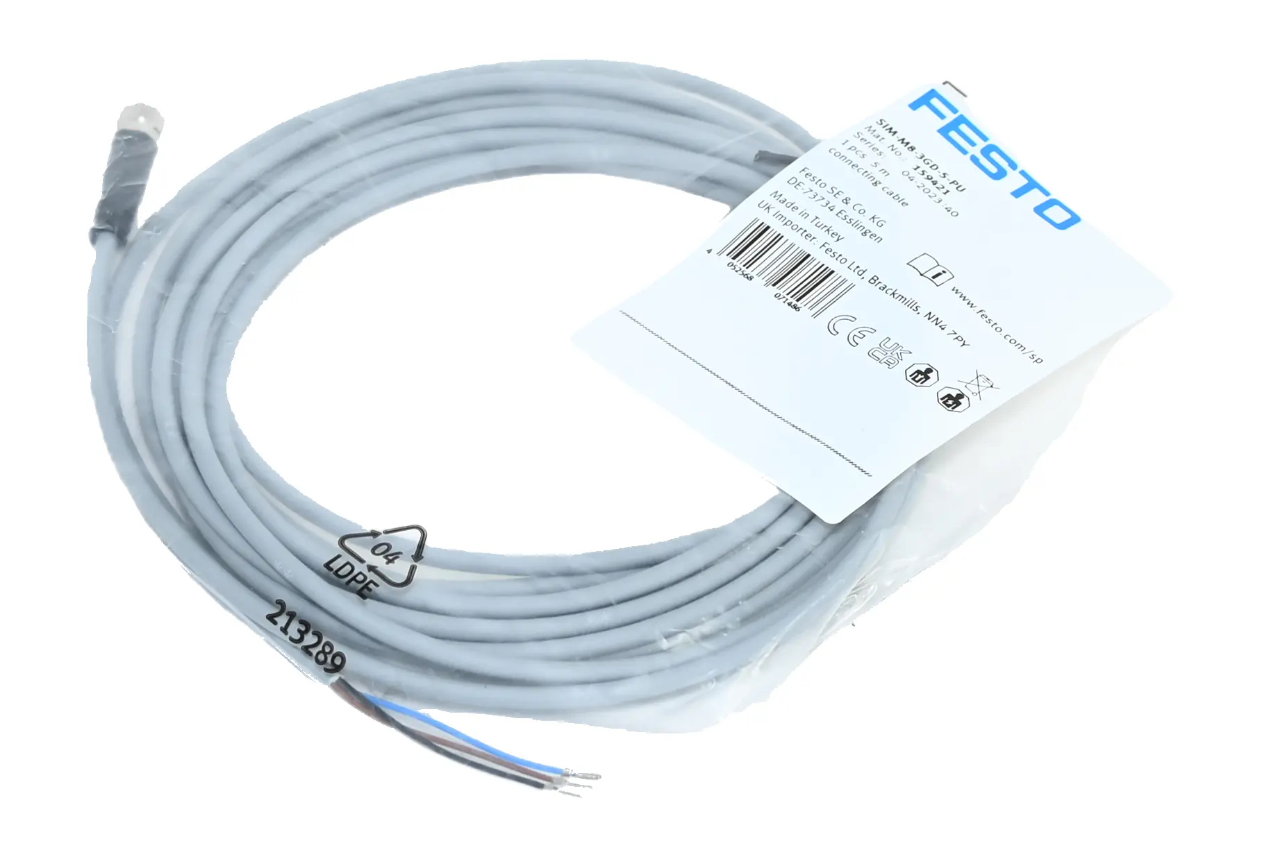 Produktfoto 1 von Festo SIM-M8-3GD-5-PU 159421 Connecting Cable New sealed
