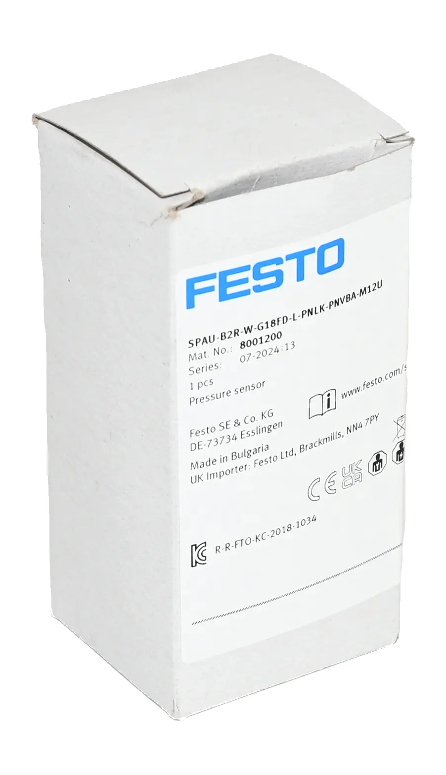 Produktfoto 1 von Festo SPAU-B2R-W-G18FD-L-PNLK-PNVBA-M12U 8001200 Pressure Sensor New open box