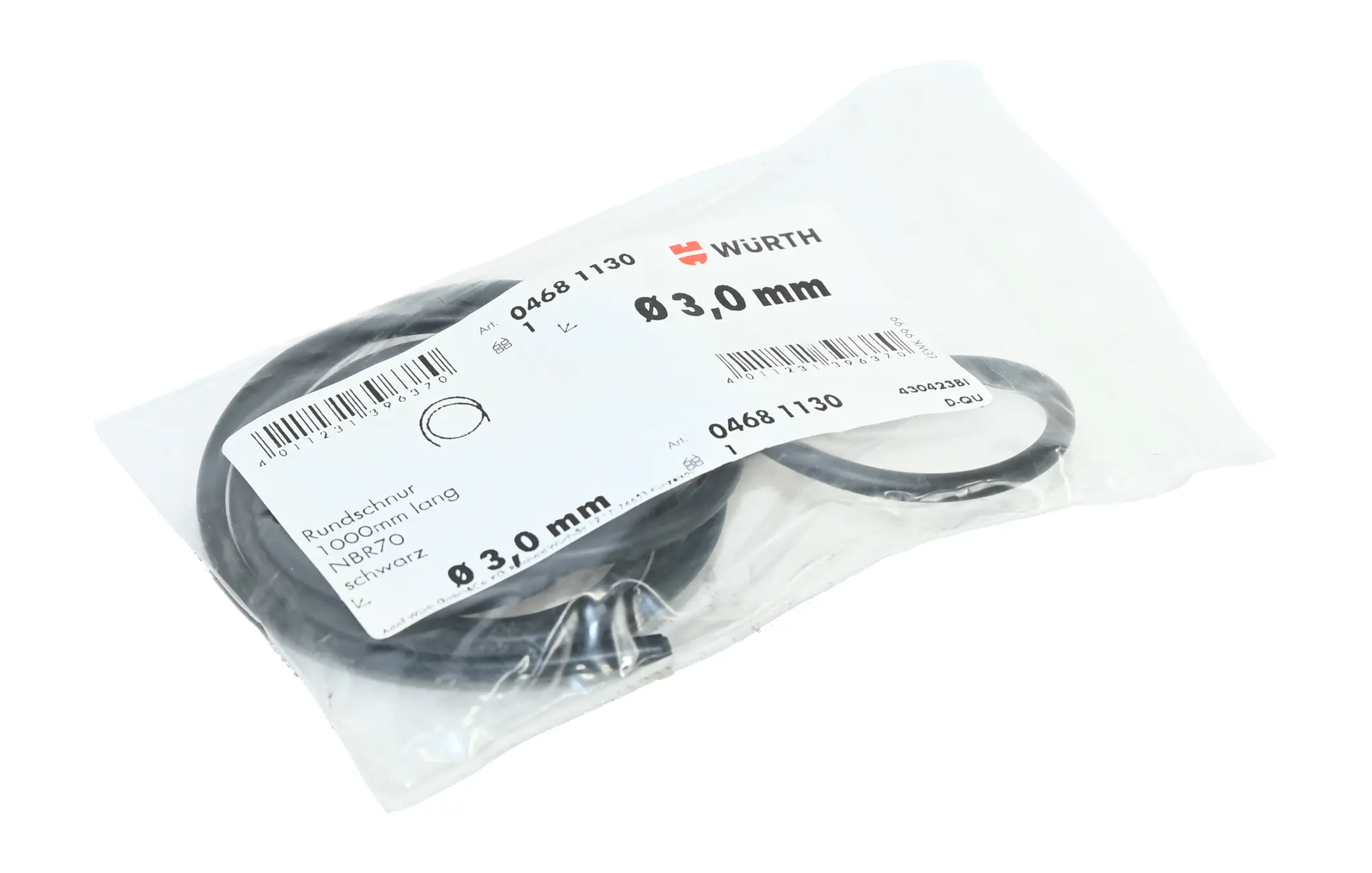 Produktfoto 1 von Würth 04681130 O-Ring Round Cord 3mm x 1m Black New sealed
