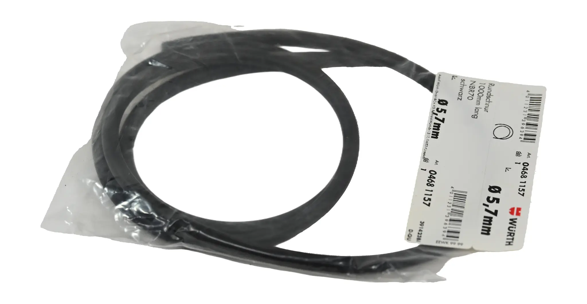 Würth 04681157 NBR70 O-Ring Round Cord 5.7mm x 1m Black New sealed