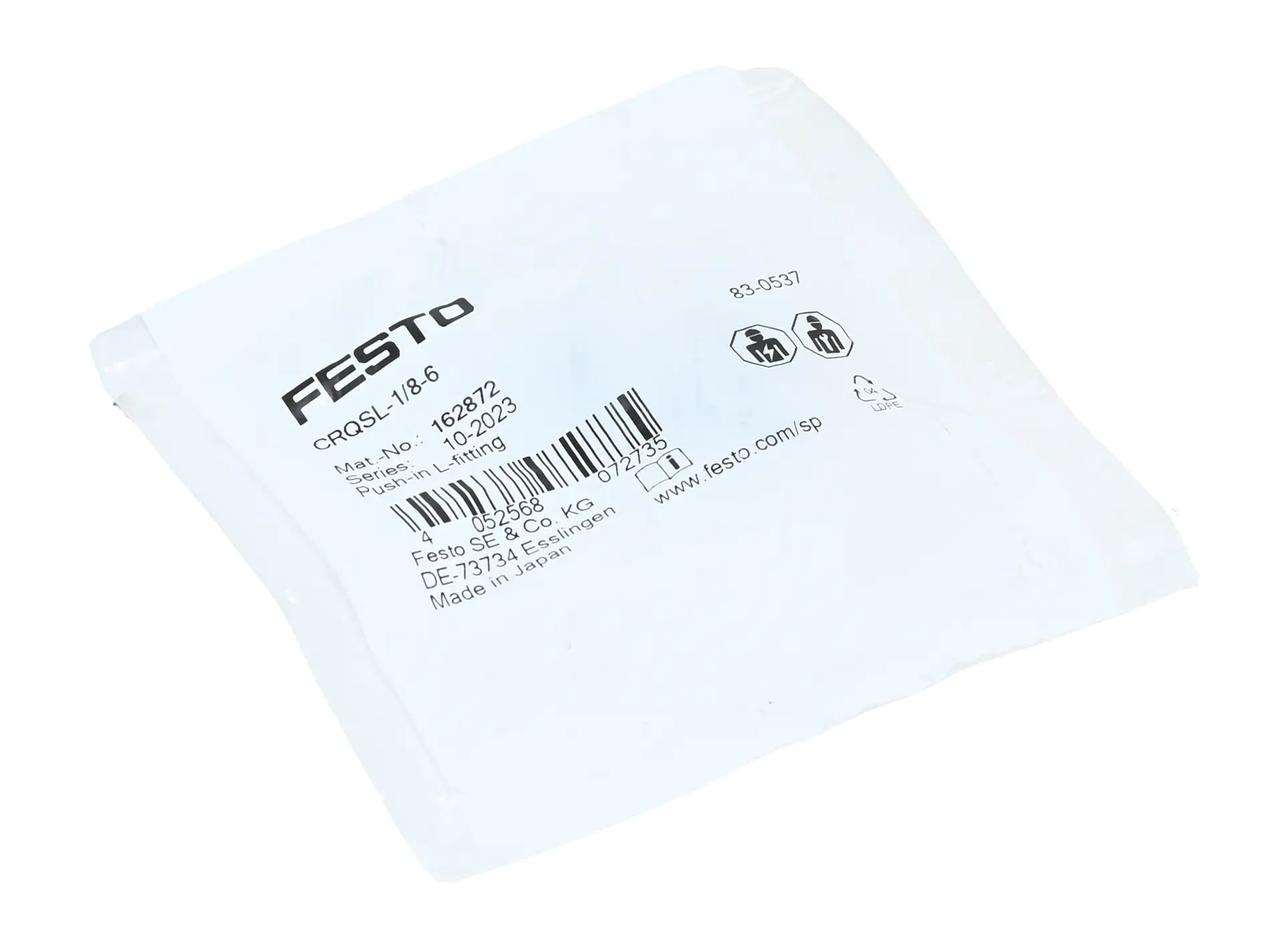 Produktfoto 1 von Festo CRQSL-1/8-6 162872 Push-in L-fitting New sealed