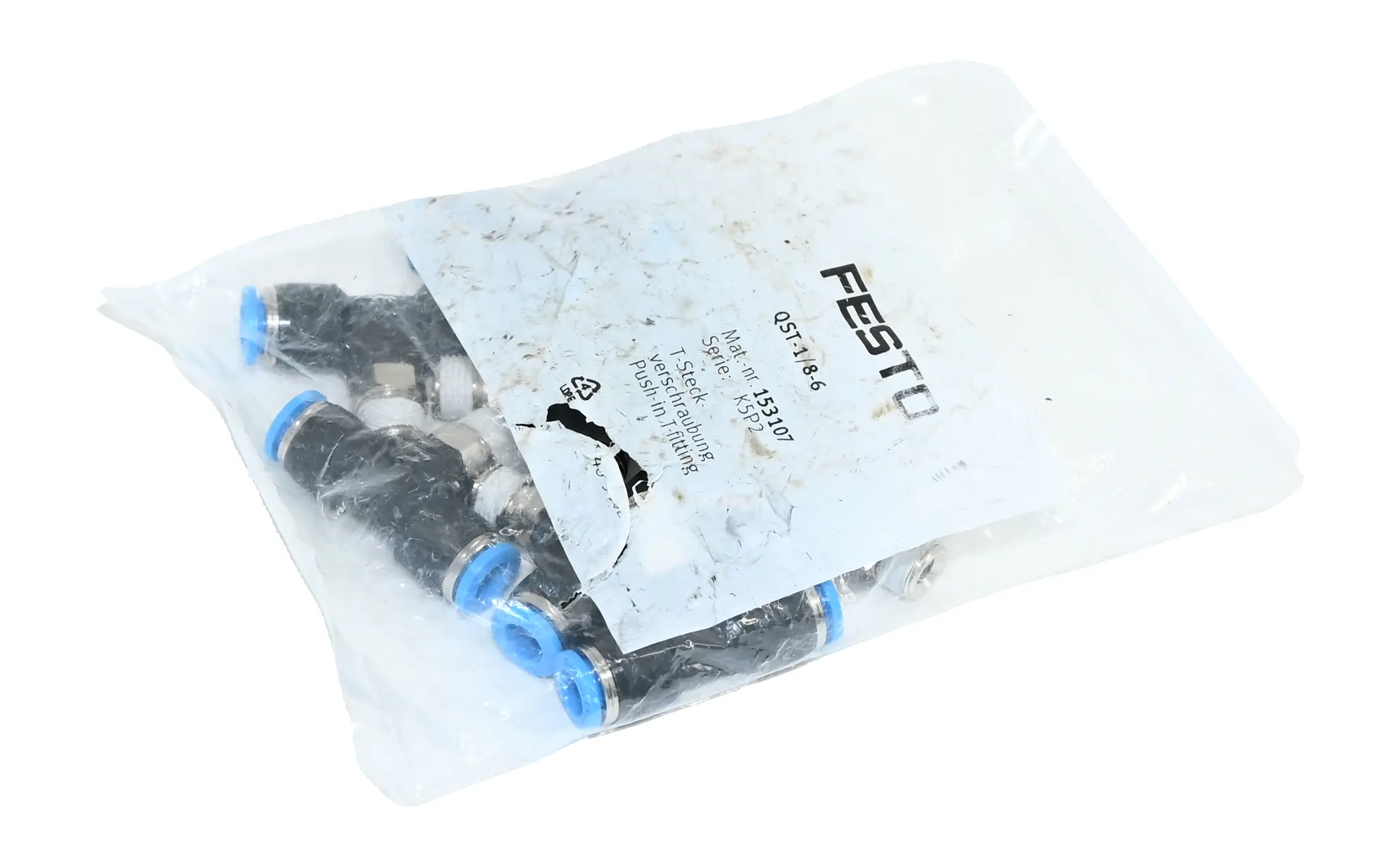 Produktfoto 1 von Festo QST-1/8-6 153107 Push-in T-fitting New sealed