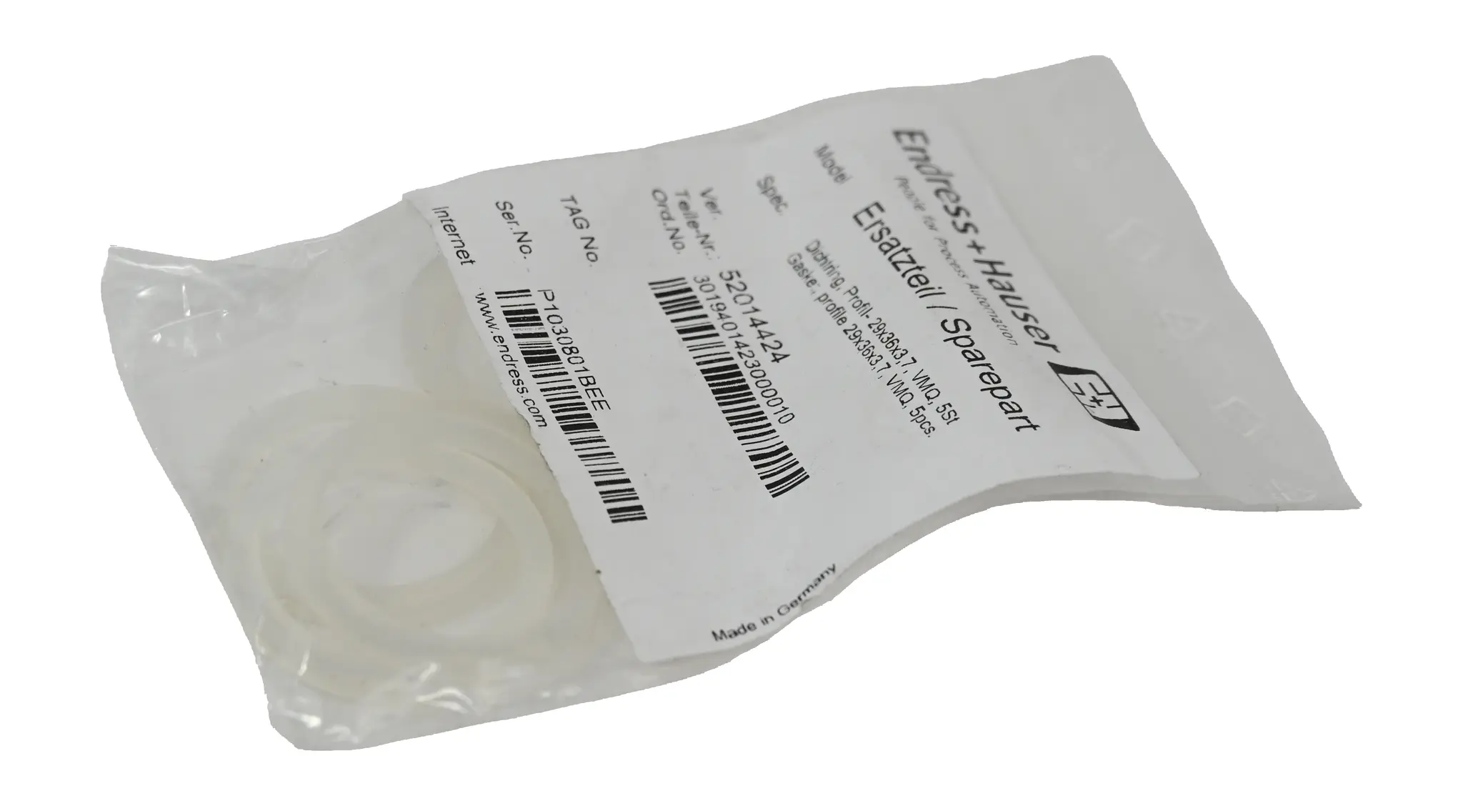 Produktfoto 1 von Endress Hauser 5x 52014424 Profile Gasket 29x36x3.7 VMQ New sealed