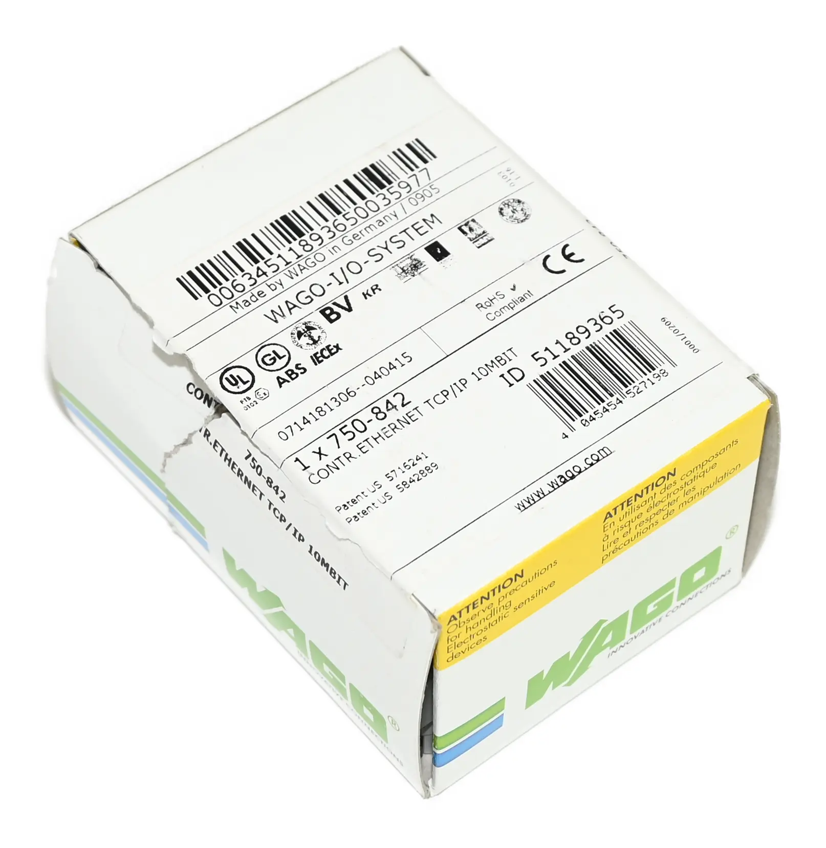 Produktfoto 1 von Wago 750-842 Ethernet Modbus TCP Controller New open box