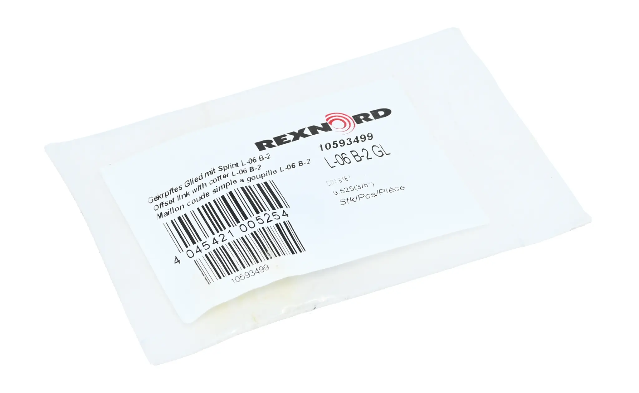 Produktfoto 1 von Rexnord 10593499 L-06 B-2 GL 3/8in Duplex Roller Chain Offset Link New sealed