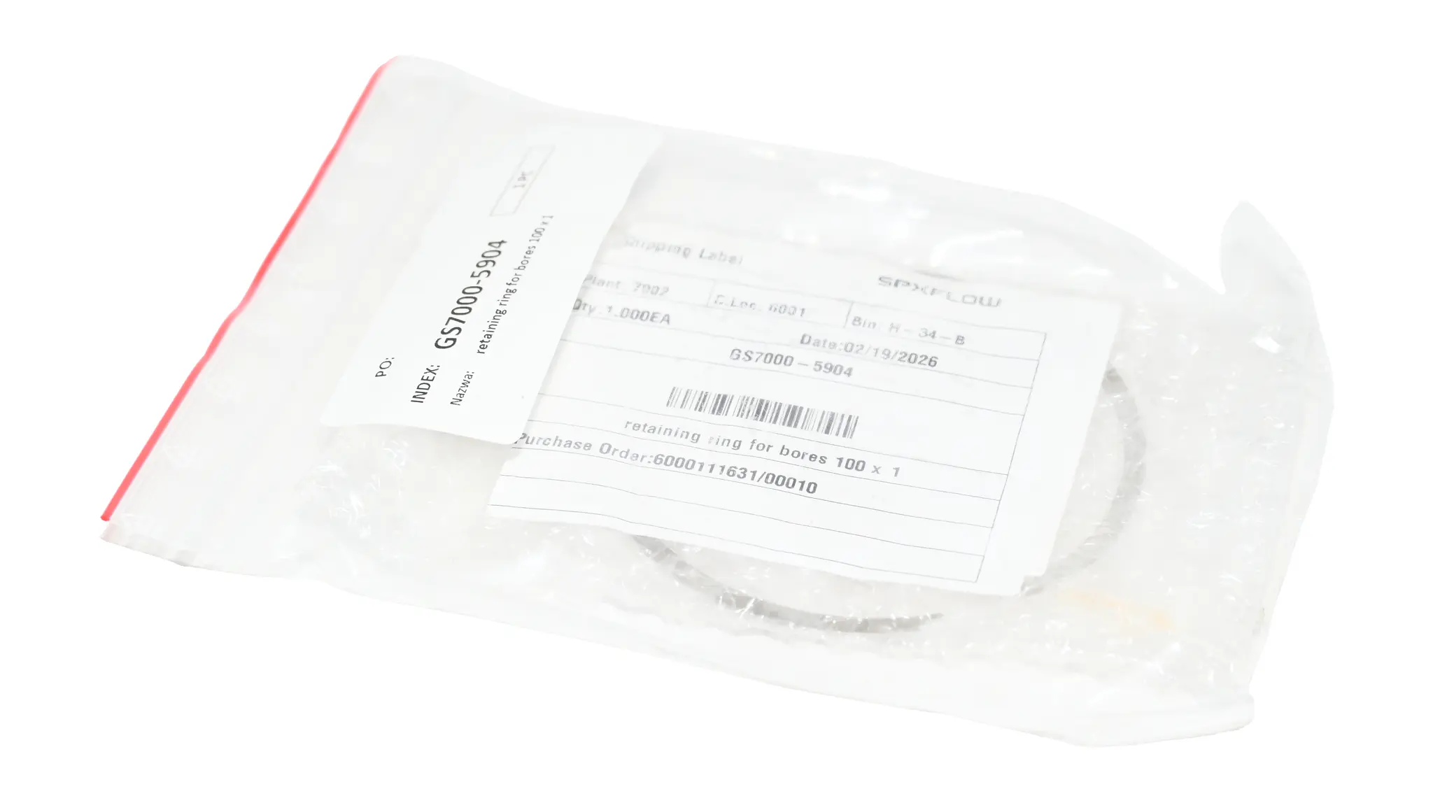 Produktfoto 1 von SPX GS7000-5904 Retaining Ring for Bores 100x1mm New sealed
