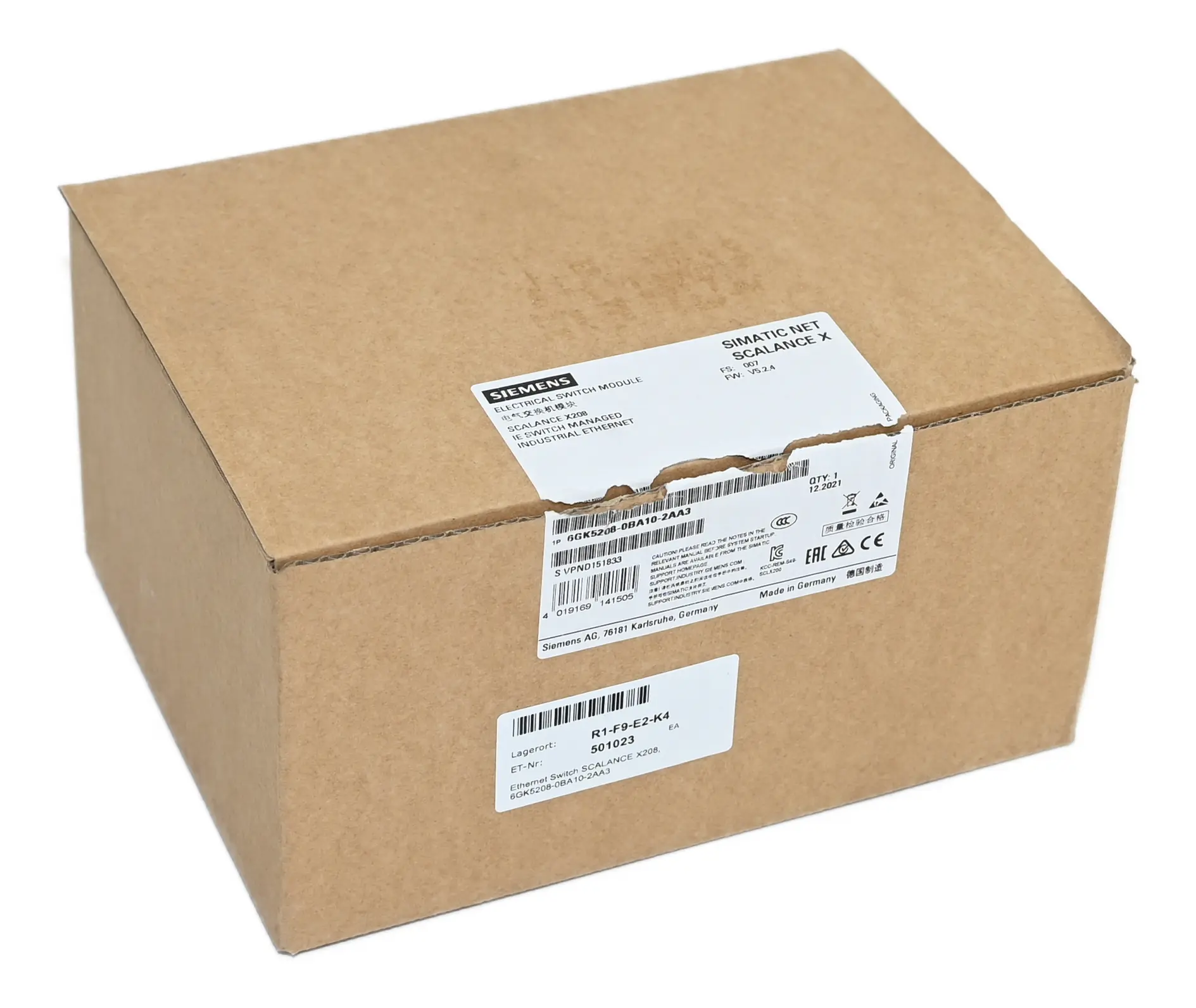 Produktfoto 1 von Siemens 6GK5208-0BA10-2AA3 6GK5 208-0BA10-2AA3 Scalance X208 Ethernet Switch New open box