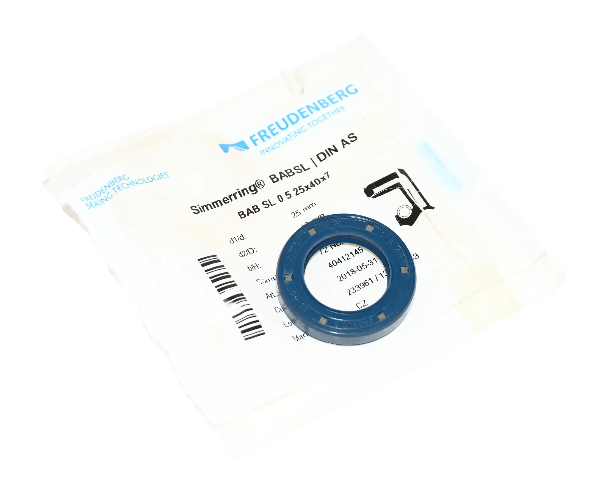 Produktfoto 1 von Freudenberg 40412145 BABSL 25x40x7 NBR Radial Shaft Seal Simmerring New open box