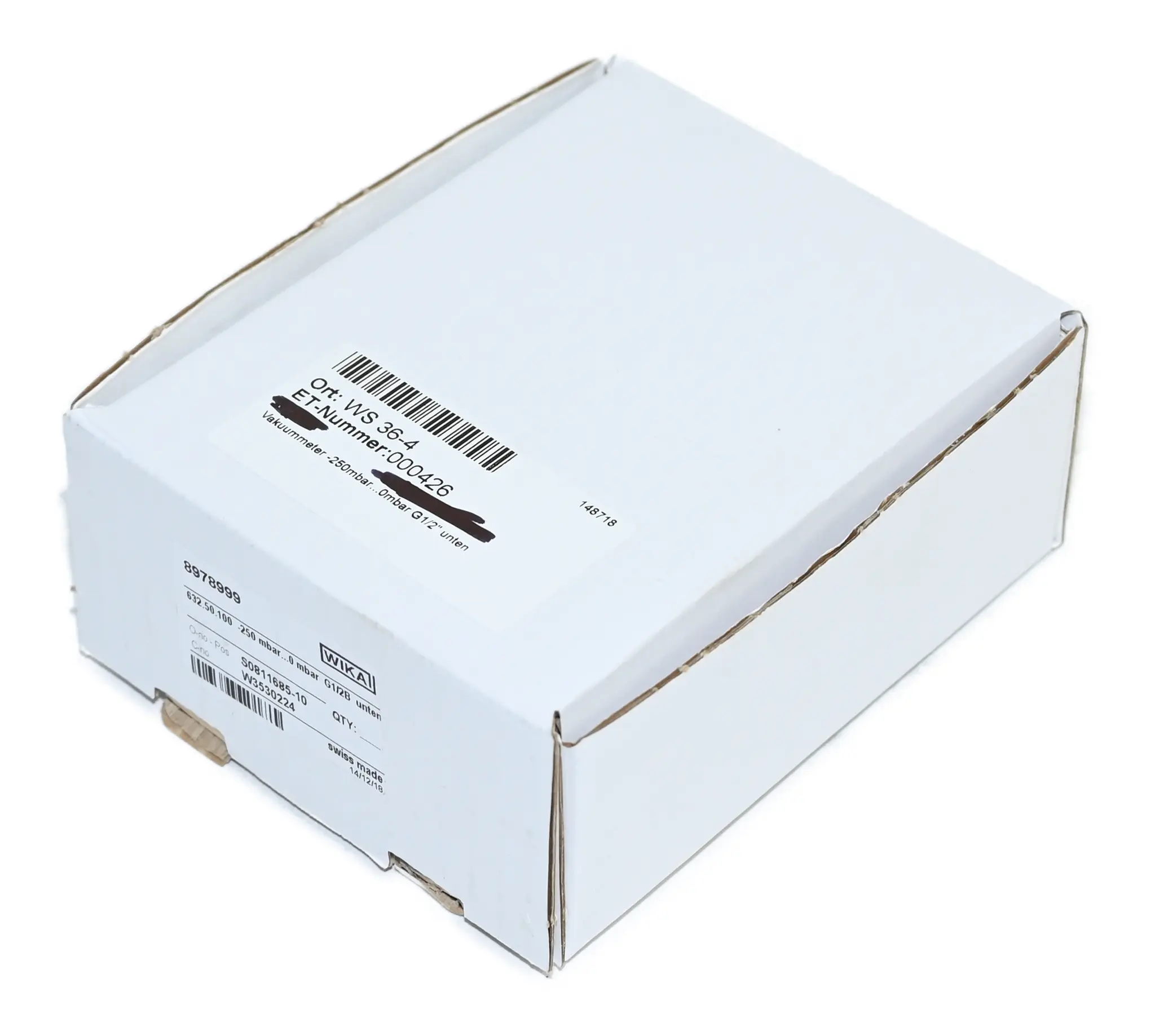 Produktfoto 1 von Wika 632.50.100 Manometer New open box