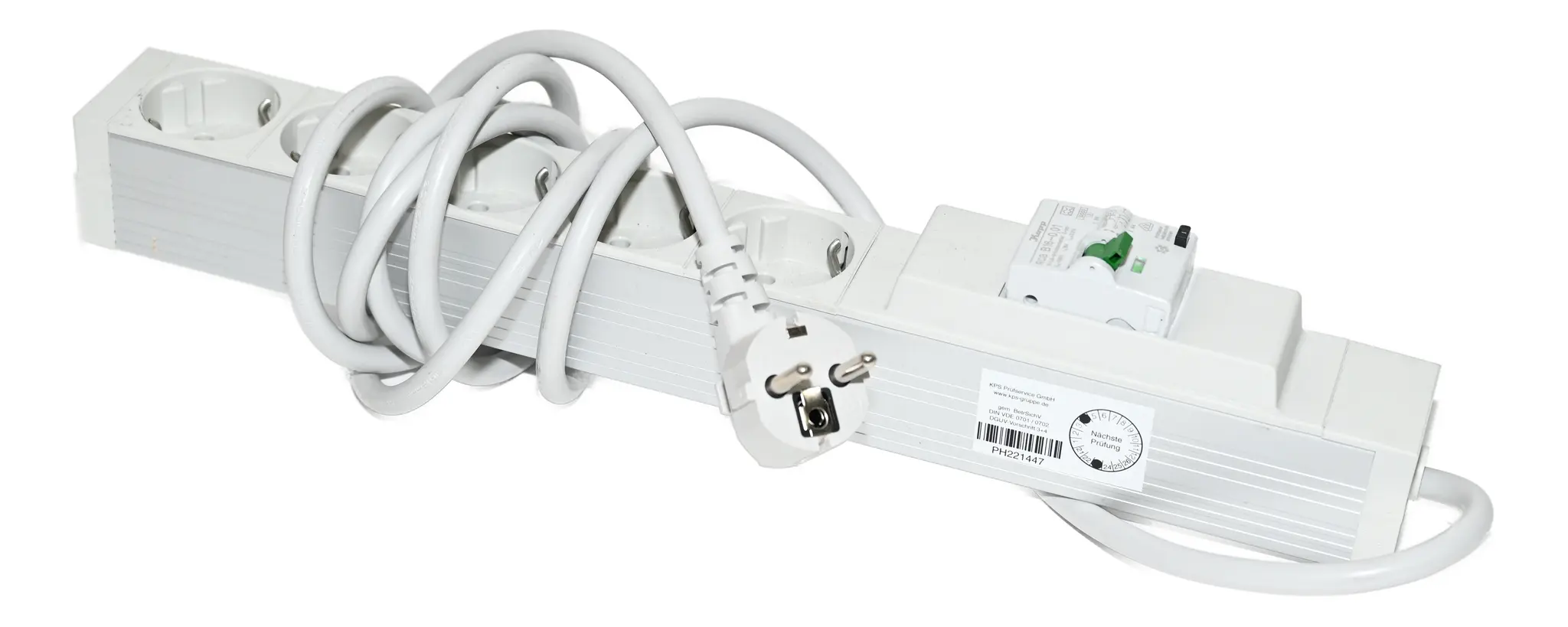 Produktfoto 1 von Kopp 9385.0401.2 PROFIversal 19" 5-Way Power Strip RCBO B16A 10mA