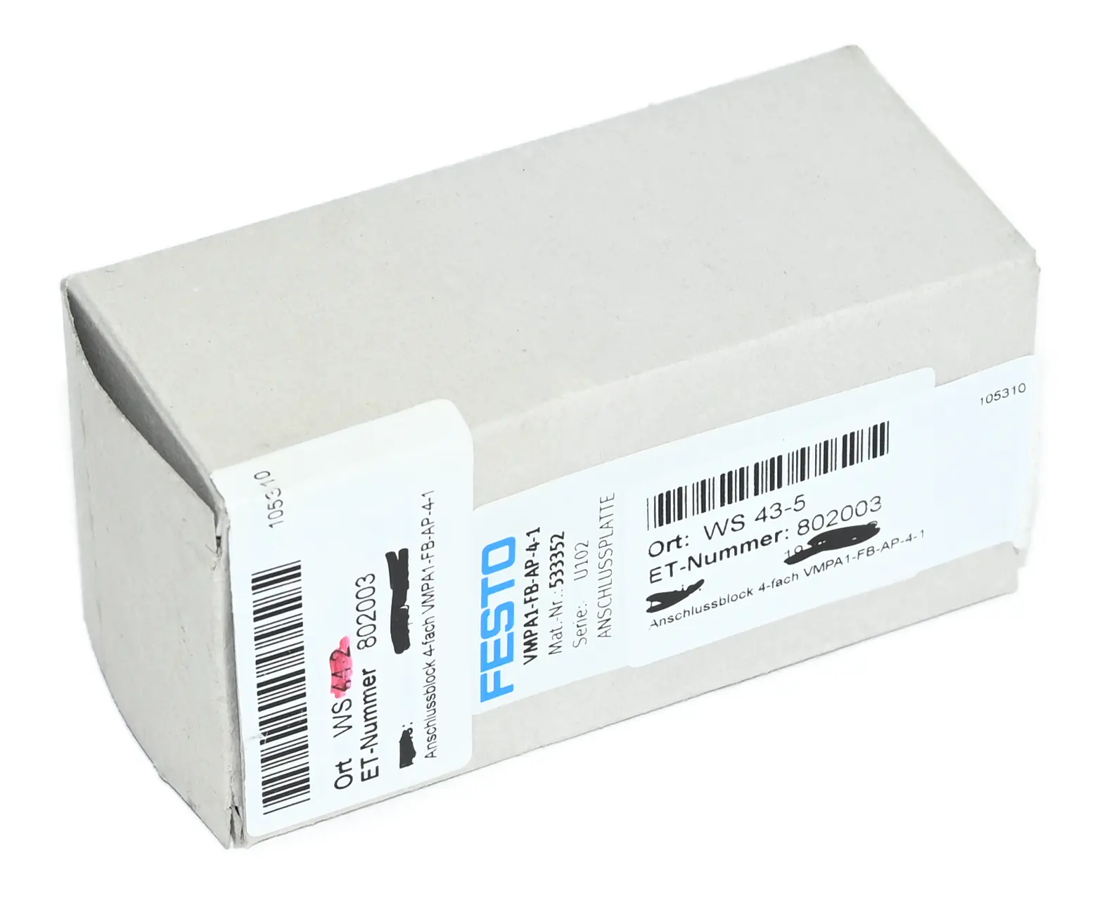 Produktfoto 1 von Festo VMPA1-FB-AP-4-1 533352 Sub-base New open box