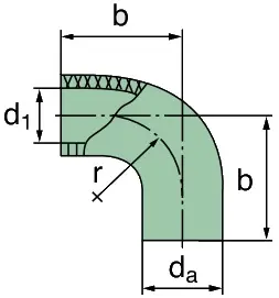 Produktfoto 1 von 39 000 25 280 pipe elbow 90° (rubber)