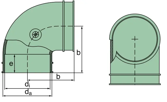 Produktfoto 1 von 39 100 25 999 pipe elbow 90°, (TPE)