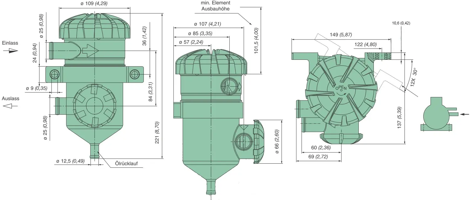 Produktfoto 1 von 39 310 70 550 oil separator (ProVent 200)