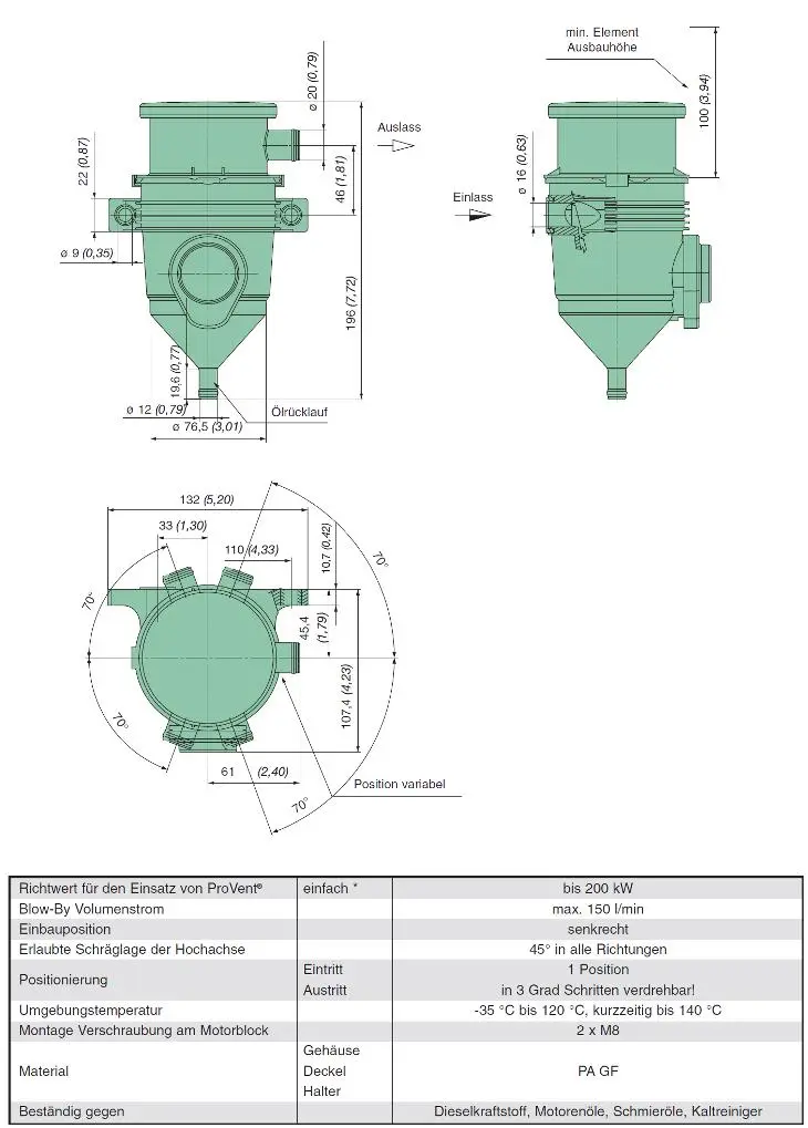 Produktfoto 1 von 39 310 70 870 oil separator (ProVent 150)