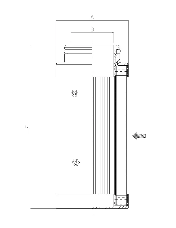 C612G10 hydraulic filter element (coreless)