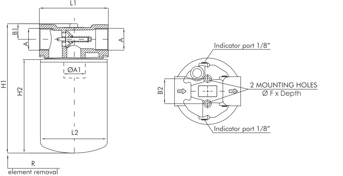 FA121C10BB6000 Inline spin-on filter