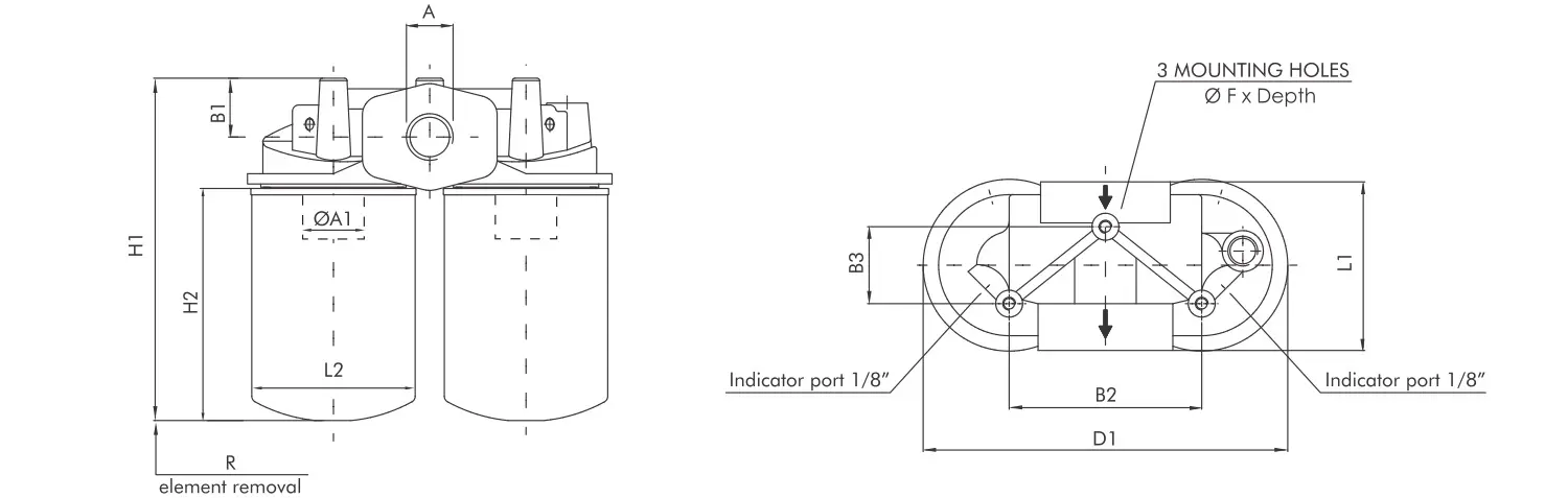 FA141T125BB7SS1 Inline spin-on filter