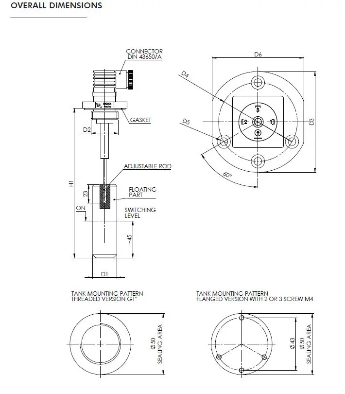 Produktfoto 1 von FLA0500 Electromagnetic level switch - spdt