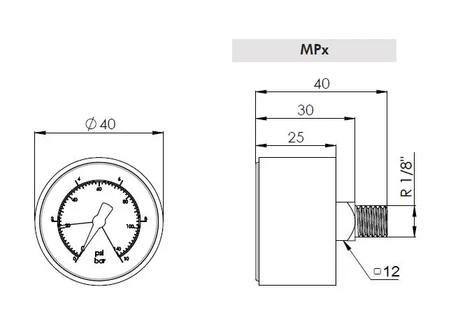 Produktfoto 1 von MPD maintenance indicator 10 bar (opt.) 1/8"