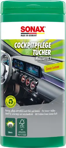 Produktfoto 1 von SONAX Cockpit Care Wipes Matteffect Box Green Lemon