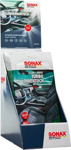 Produktfoto 1 von SONAX Clean+Drive Turbo Interior Cloth 40x50 counter display