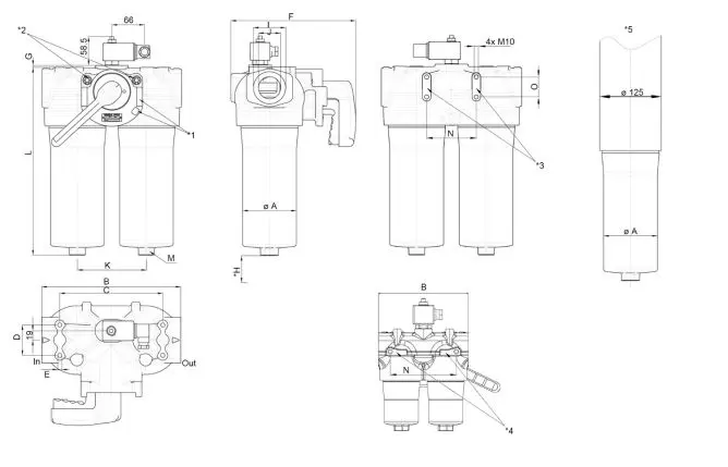 PI 2130-046 hydraulic filter housing