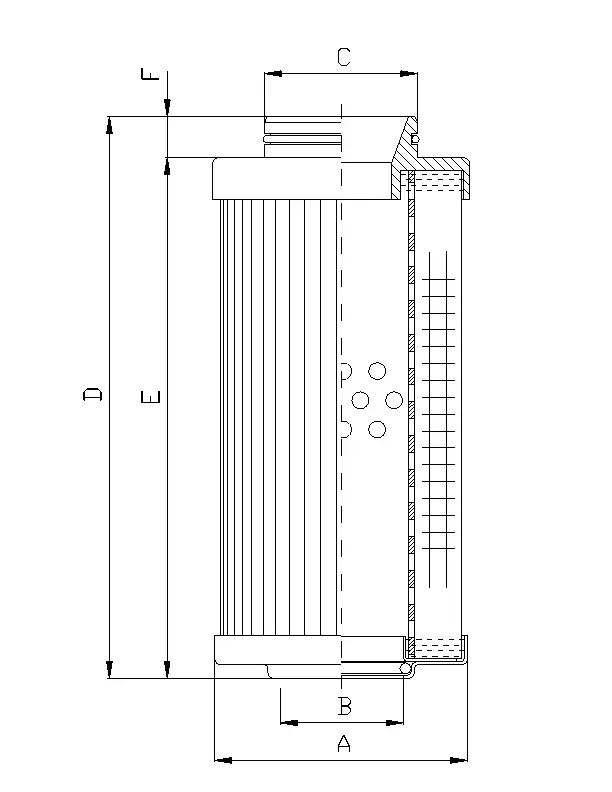 R531G25 hydraulic filter element