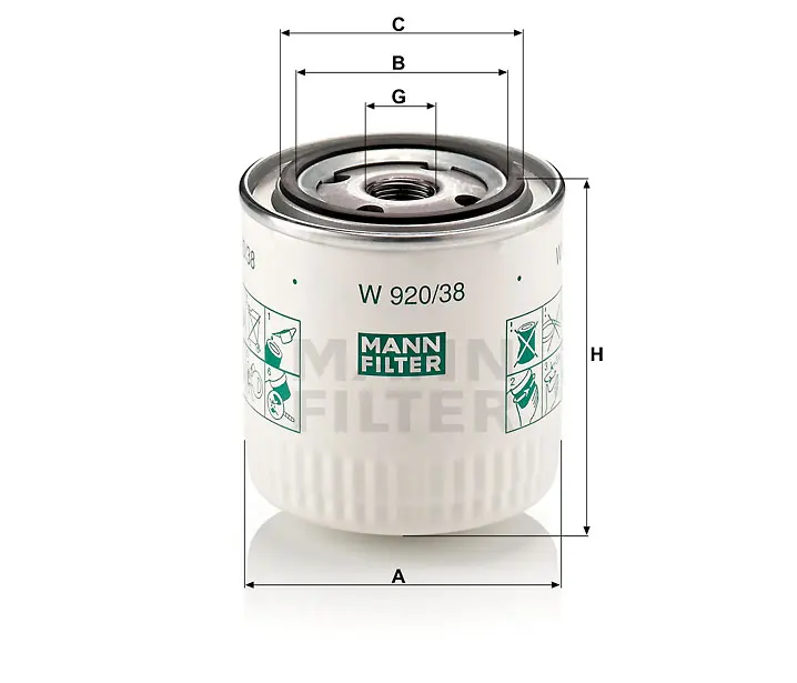 W 920/38 oil filter (spin-on)