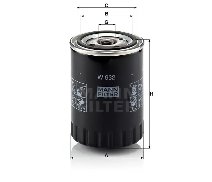W 932 oil filter spin-on
