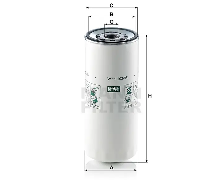 W 11 102/35 oil filter (spin-on)