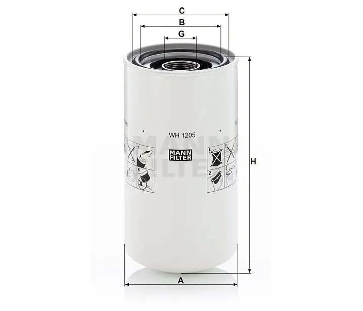 WH 1205 hydraulic filter spin-on