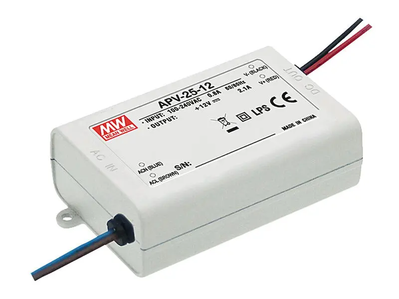 Produktfoto 1 von Mean Well Schaltnetzteil Serie APV-25 25,2 W 24 V 1,05 A geschlossen für LED- und Beleuchtungsanwendungen CV
