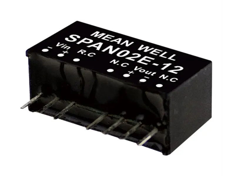 Produktfoto 1 von Mean Well DC/DC Wandler Serie SPAN02 SIL8 5 V 400 mA 2 W