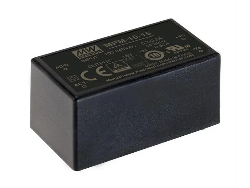 Produktfoto 1 von Mean Well Schaltnetzteil Serie MPM-10 medical 10,2 W 12 V 0,85 A Modul, geschlossen