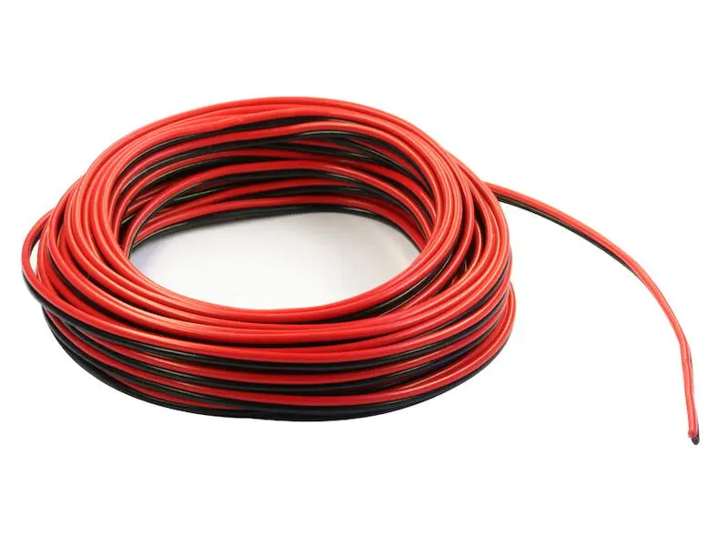 Produktfoto 1 von Kupferlitze Kunststoff isoliert 2 x 0,14 mm²  50 m Ring rot/schwarz