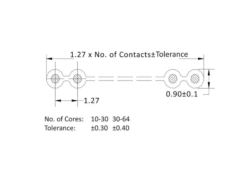 Produktfoto 1 von econ connect Flachbandkabel 28AWG 14 polig farbig 30,5 m (100 ft) Ring RM 1,27 mm
