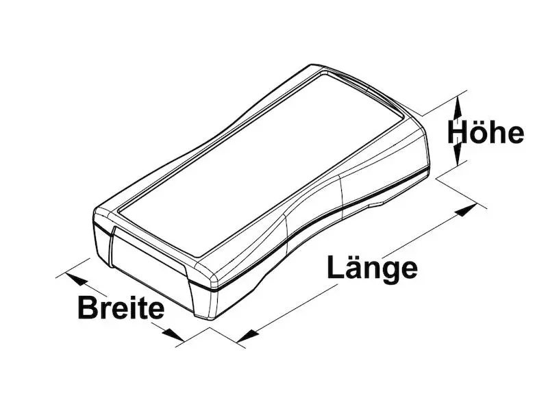 Produktfoto 1 von BOPLA Gehäuse BOS-Streamline mit Batteriefach 119,3 x 64,9 x 26,5 mm ABS graphitgrau