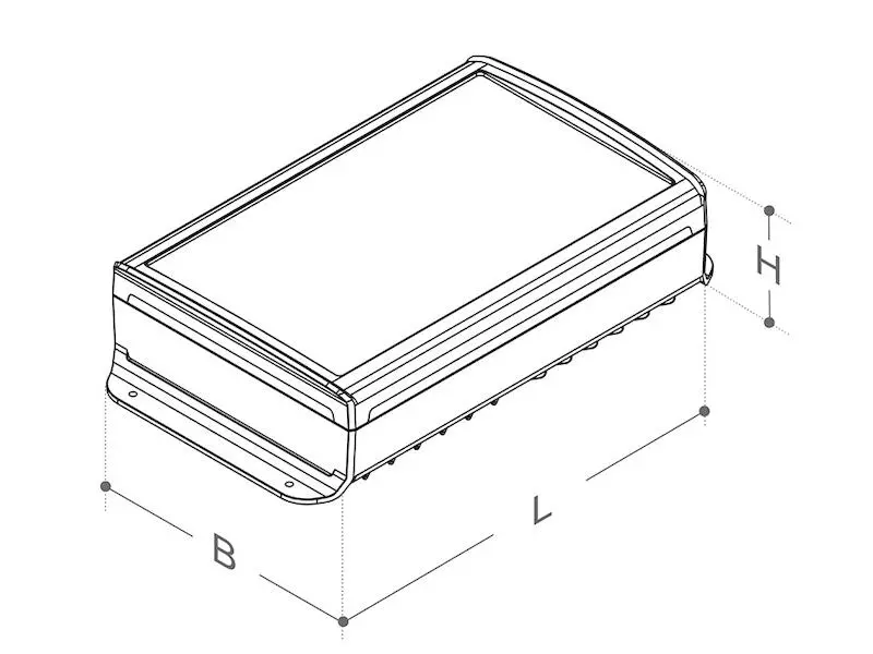 Produktfoto 1 von BOPLA Gehäuse-Set BoVersa Unterteil Aluminium schwarz Frontrahmen offen 275 x 185 x 64 mm Abdeckung schwarz / Funktionsd