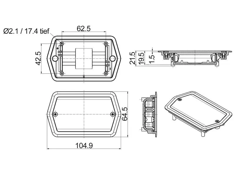 Produktfoto 1 von BOPLA Batteriefach für 3 x  Mignon AA grau