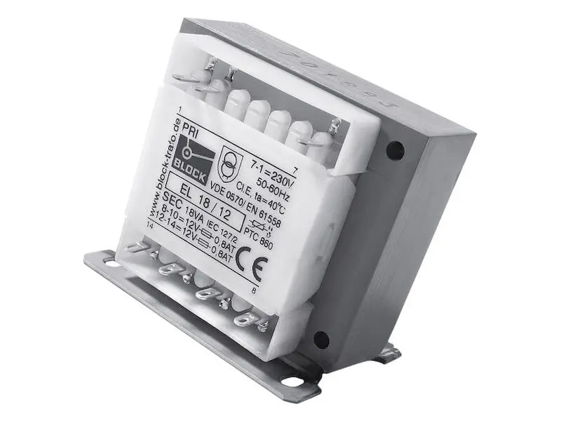 Produktfoto 1 von BLOCK Netz-Transformator EL 100 VA 2 x 24 V 2 x 2,08 A