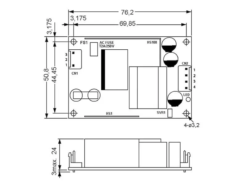 Produktfoto 1 von Mean Well Schaltnetzteil Serie EPS-65S 65 W 12 V 5,42 A Open Frame