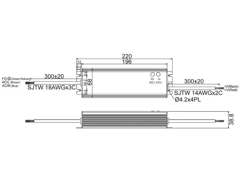 Mean Well Schaltnetzteil Serie HLG100H 96 W 4,8 A 20 V geschlossen für LED- und Beleuchtungsanwendungen