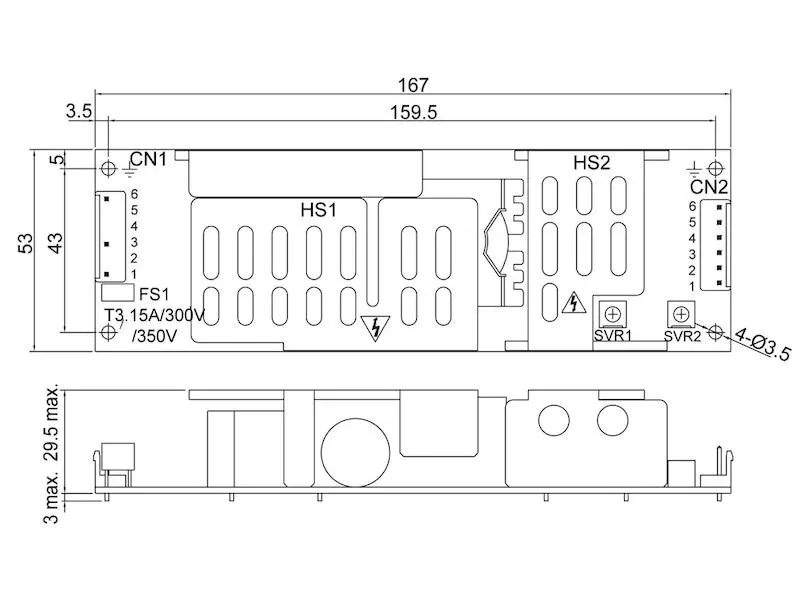 Produktfoto 1 von Mean Well Schaltnetzteil Serie HLP-80H 75 W 15 V 5 A open frame