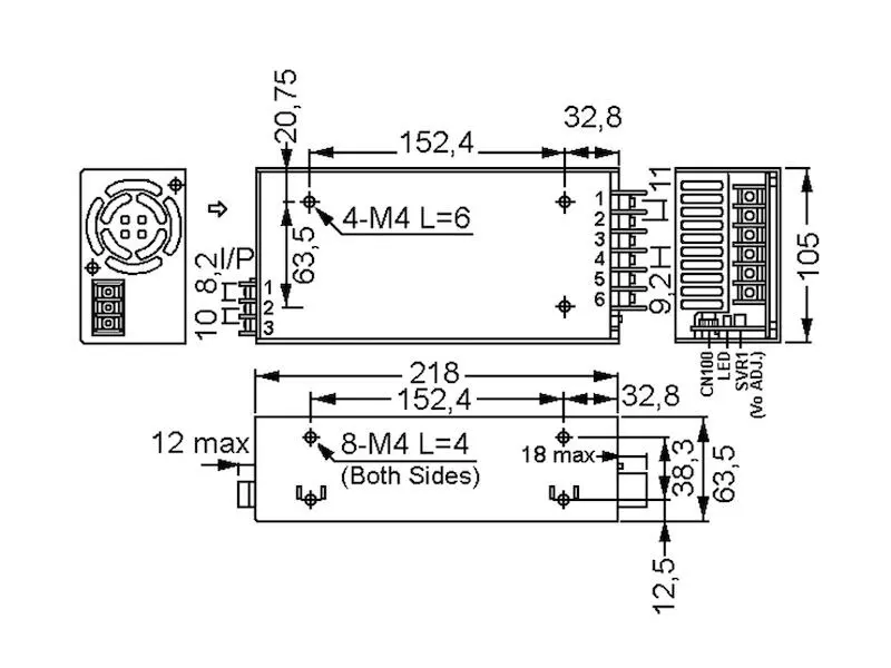 Produktfoto 1 von Mean Well Schaltnetzteil Serie HRPG-600 600 W 7,5 V 80 A geschlossen