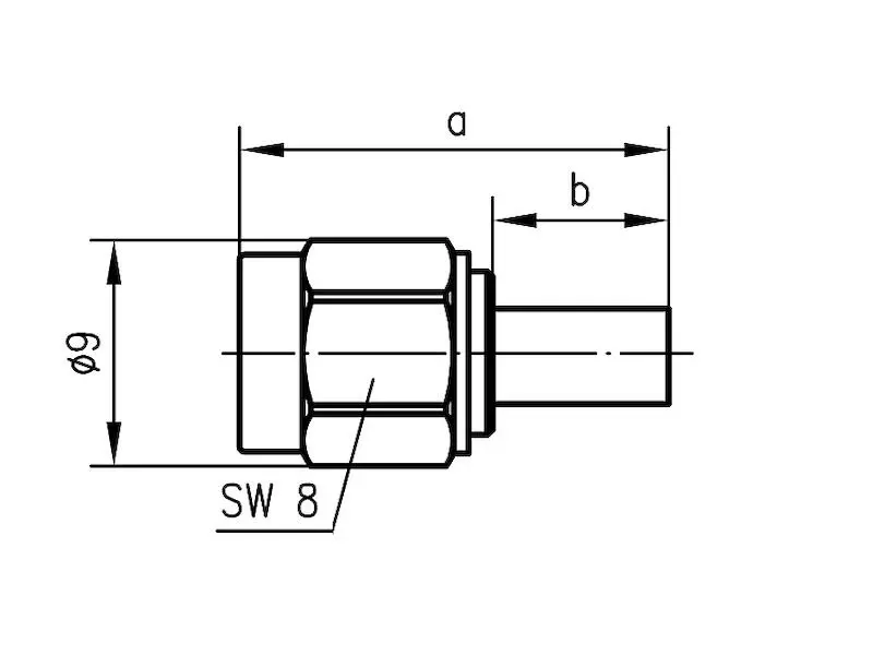 Produktfoto 1 von Telegärtner J01150A0041Z SMA-Crimpstecker für RG-58C/U vergoldet Löt-/Crimpanschluss einzeln verpackt