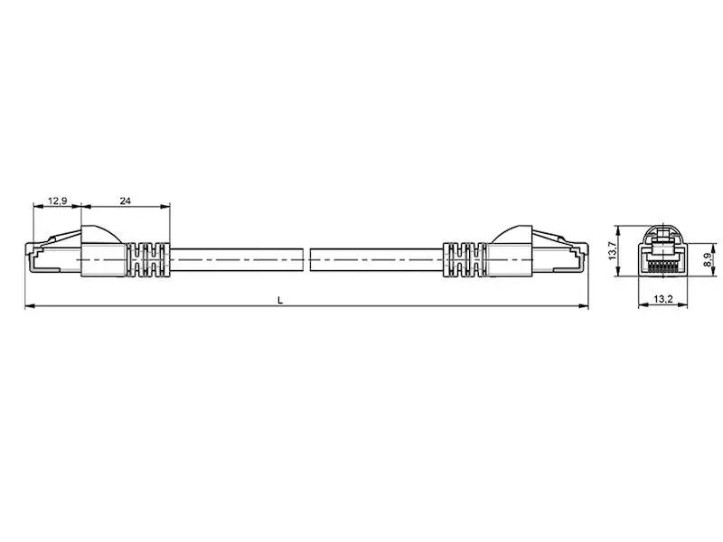 Produktfoto 1 von Telegärtner Patchkabel Serie MP8 FS 500 S/FTP Cat.6A 3,0 m PE schwarz