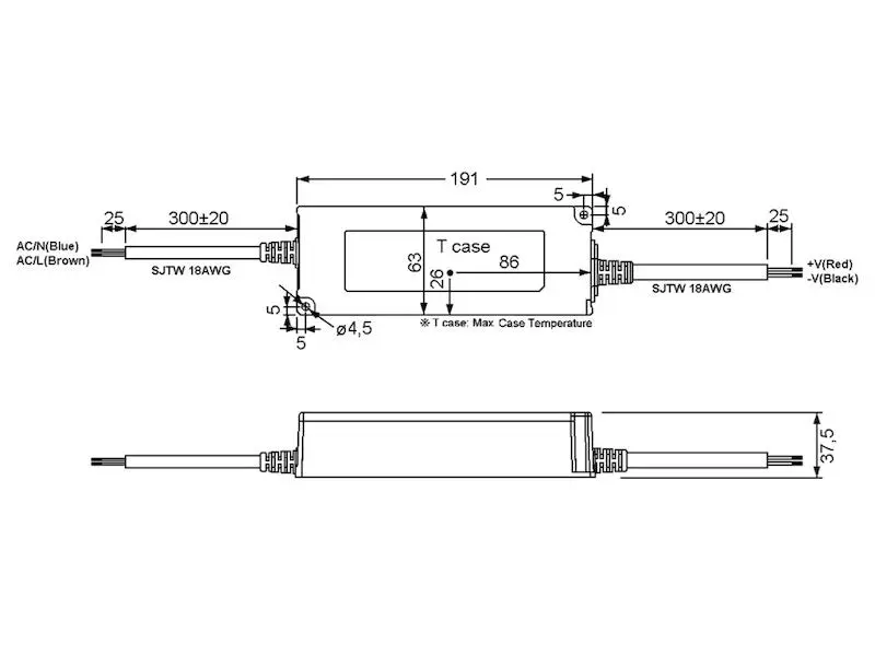 Produktfoto 1 von Mean Well Schaltnetzteil Serie LPC-150 150 W 215 - 430 V 350 mA Class2 geschlossen für LED- und Beleuchtungsanwendungen